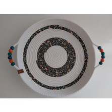 Home Decors By Özlem Kulplu Elyapımı Sepet Hasır Sepet Düzenleyici Organizer Dekorasyon Hediyelik BEYAZ-32X6CM