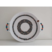 Home Decors By Özlem Kulplu Elyapımı Sepet Hasır Sepet Düzenleyici Organizer Dekorasyon Hediyelik BEYAZ-32X6CM