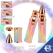 Evimol Iki Başlıklı Kaş, Bıyık, Burun ve Yanak Tüy Alma Makinesi-Taşınabilir Simli Epilatör USB