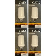 Cata CT-4059 5W (Amber Işık) E27 Duylu LED Alev Ampul (4 Adet)