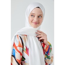 Moda Mevsimi Fivescarf Crystal Janjan Abiye Şal Beyaz
