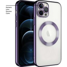 BlueCase Apple iPhone 12 Pro Max Uyumlu Kılıf Glint Silikon Kılıf Derin Mor