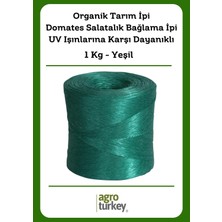 Agro Turkey | Organik Tarım İpi - Topraksız Tarım İpi - Domates Salatalık Bağlama İpi - 1800 Metre - Yeşil - 1 Kg