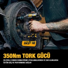 Cat DX72BC 18VOLT/2.0AH Li-Ion Tek Akülü Şarjlı 350NM Kömürsüz Profesyonel Somun Sıkma