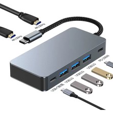 Beautifyy USB Hub3.2 Yerleştirme Istasyonu Type-C Tip Hd+Dp+Vga Üç Ekran Diferansiyel Ekran Mst Çok Ekranlı (Yurt Dışından)