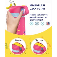 Vagonlife Çelik Pipetli Çocuk Termos Matara 350ML Pembe