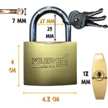 Kupa Hırdavat Asma Kilit Sarı 50 Mm. - 3 Anahtarlı