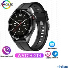 ScHitec Watch GT4 Amoled Ekran Android İos HarmonyOs Uyumlu 3 Kordonlu Akıllı Saat Siyah