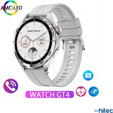 ScHitec Watch GT4 Amoled Ekran Android İos HarmonyOs Uyumlu 3 Kordonlu Akıllı Saat Gümüş