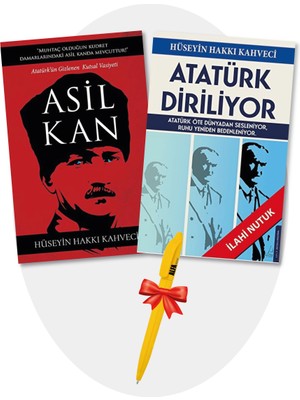 Atatürk Diriliyor + Asil Kan (Hüseyin Hakkı Kahveci) 2'li Set + Alfa Moda Kalem - Destek Yayınları