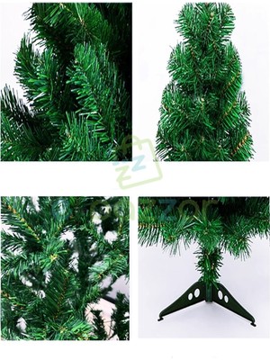 Epazzar 2 Adet Lüks 90 cm 72 Dal Christmas Noel Yılbaşı Süsleme Köknar Çam Ağacı Demonte Pvc Ayaklı