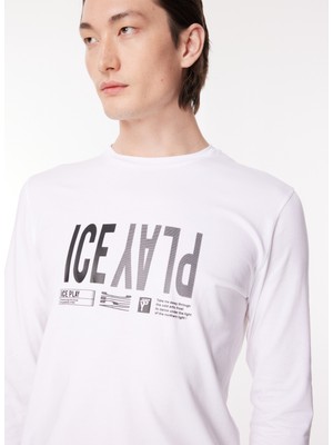 Amor İç Giyim Ice Play Bisiklet Yaka Düz Beyaz Erkek T-Shirt 23IU1M0F041P410_T-SHIRT Jersey