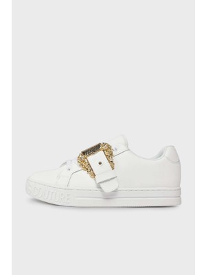 Versace Jeans Couture Logolu Hakiki Deri Sneaker Ayakkabı Bayan Ayakkabı 75VA3SK9 ZP311 003