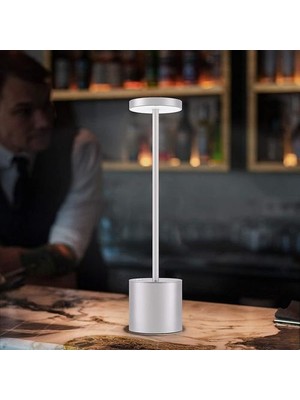 Htun Akülü Masa Lambası, LED Metal USB Şarj Edilebilir 6000 Mah 2 Seviyeli Parlaklık Gece Lambası Masa Lambası Restoran/yatak Odası/yurt Için Okuma Lambası (Altın) (Yurt Dışından)