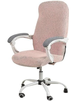 Htun Ofis Koltuğu Kapağı Suya Dayanıklı Pembe Streç Jakarlı Bilgisayar Koltuğu Slipcover Kolçaklı Sandalyeler M Betterlifefg (Yurt Dışından)