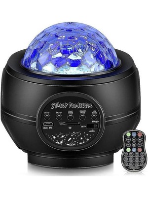 Htun Star Projector,light Projector,led Starry Night Light Rotating Ocean Wave Lamp,color Changing Music Player Built In Bluetooth Speaker For Kids Party R (Yurt Dışından)