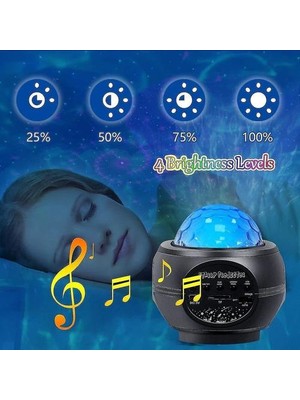 Htun Star Projector,light Projector,led Starry Night Light Rotating Ocean Wave Lamp,color Changing Music Player Built In Bluetooth Speaker For Kids Party R (Yurt Dışından)