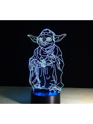 Htun Star Wars Yoda Master LED Küçük Gece Lambası 3D Gece Lambası (Yurt Dışından)