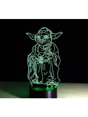 Htun Star Wars Yoda Master LED Küçük Gece Lambası 3D Gece Lambası (Yurt Dışından)