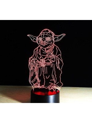 Htun Star Wars Yoda Master LED Küçük Gece Lambası 3D Gece Lambası (Yurt Dışından)