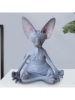 Htun Sphynx Kedi Meditasyon Tahsil Figürler Minyatür El Yapımı Dekor Hayvanlar Şekil Oyuncaklar Hayvan Modeli Şekil Oyuncaklar Ev Dekor (Yurt Dışından)