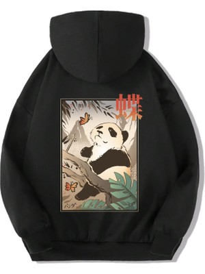 BRZ Collection Unisex Çocuk Butterfly And Japanese Panda Hoodie Sweat