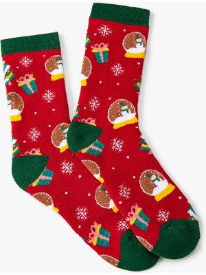 Koton Yılbaşı Desenli Havlu Çorap