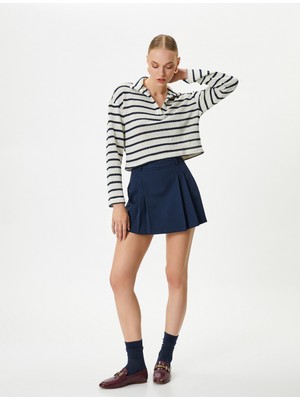 Koton Polo Yaka Tişört Uzun Kollu Düşük Omuzlu