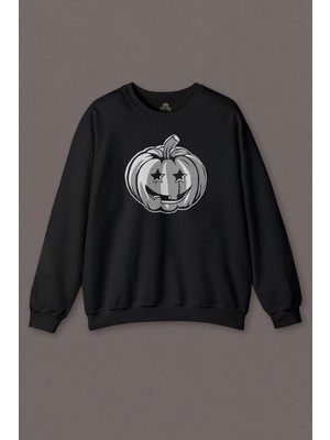 So Cool Cadılar Bayramı Halloween Bal Kabağı Surat Beyaz Baskılı Sweatshirt