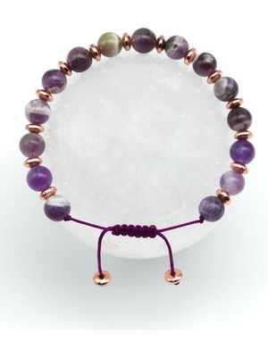 Alibaba Doğaltaş Ametist Doğal Taş Makrome Örme Bileklik