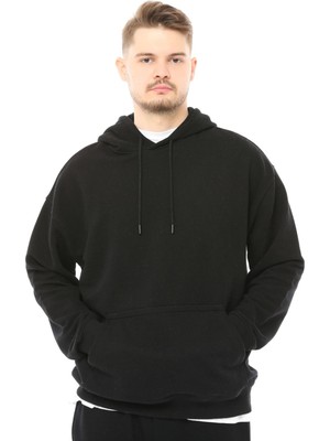 Defy's Erkek Oversize Kapüşonlu Sweatshirt Siyah