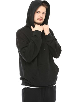 Defy's Erkek Oversize Kapüşonlu Sweatshirt Siyah