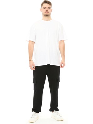 Defy's Erkek Kargo Cepli Oversize Jogger Pantolon Siyah