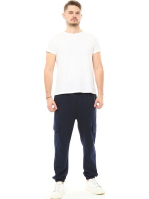 Defy's Erkek Kargo Cepli Oversize Jogger Pantolon Lacivert