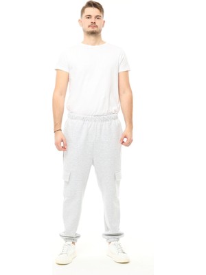 Defy's Erkek Kargo Cepli Oversize Jogger Pantolon Kar Melanj