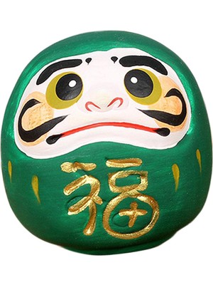 Seasong Daruma Doll Iç Süs Heykeli Heykelcik I Kitaplık Için Yeşil (Yurt Dışından)