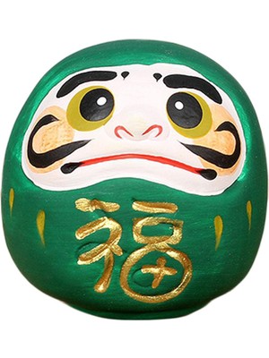 Seasong Daruma Doll Iç Süs Heykeli Heykelcik I Kitaplık Için Yeşil (Yurt Dışından)