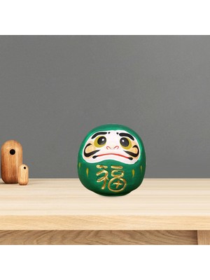 Seasong Daruma Doll Iç Süs Heykeli Heykelcik I Kitaplık Için Yeşil (Yurt Dışından)