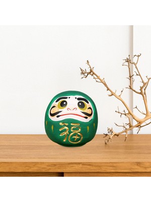 Seasong Daruma Doll Iç Süs Heykeli Heykelcik I Kitaplık Için Yeşil (Yurt Dışından)