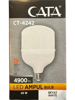 Cata CT-4242 45W 6400K (Beyaz Işık) E27 Duylu LED Torch Ampul (8 Adet)