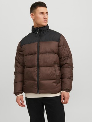 Jack & Jones Jjetoby Puffer Collar Sn Erkek Kahverengi Mont 12235860-15