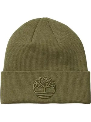 Timberland Tonal 3D Embroidery Beanie Erkek Haki Bere TB0A2PJRA581