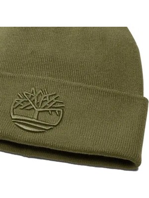 Timberland Tonal 3D Embroidery Beanie Erkek Haki Bere TB0A2PJRA581