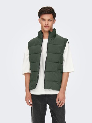 Only & Sons Melvın Lıfe Puffer Vest Otw Vd Erkek Haki Mont 22022232-03