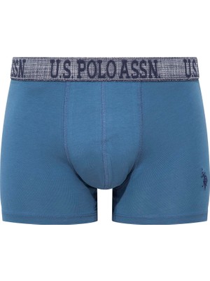 U.S. POLO ASSN. Erkek İndigo-Lacivert-Baskılı 3 lü Boxer  80503