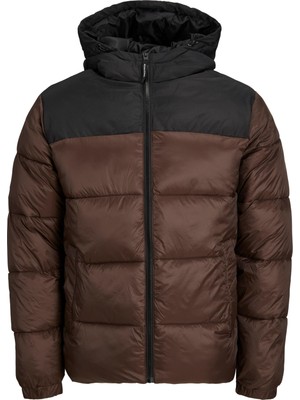 Jack & Jones Jjetoby Puffer Hood Sn Erkek Kahverengi Mont 12235859-15