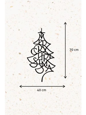 ioadesign Ahşap Duvar Dekoru Tablo - Merry Christmas Ağaç Model 02