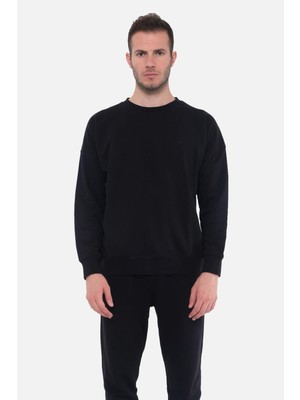 Mısırlı Erkek Üç Iplik Oversize Siyah Sweatshirt - M Ovr-1S