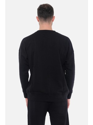 Mısırlı Erkek Üç Iplik Oversize Siyah Sweatshirt - M Ovr-1S