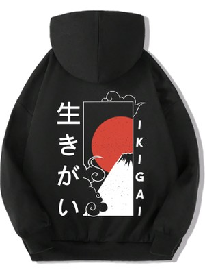 BRZ Collection Unisex Çocuk Japanese Ikigai Hoodie Sweat